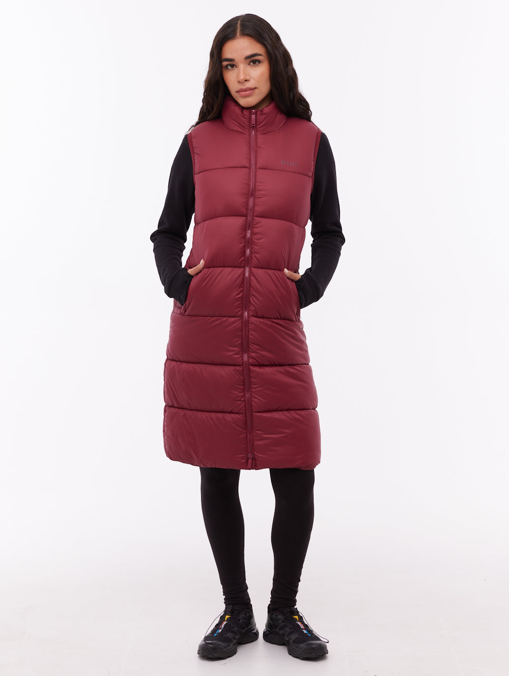 Matina Maxi Puffer Vest - Red