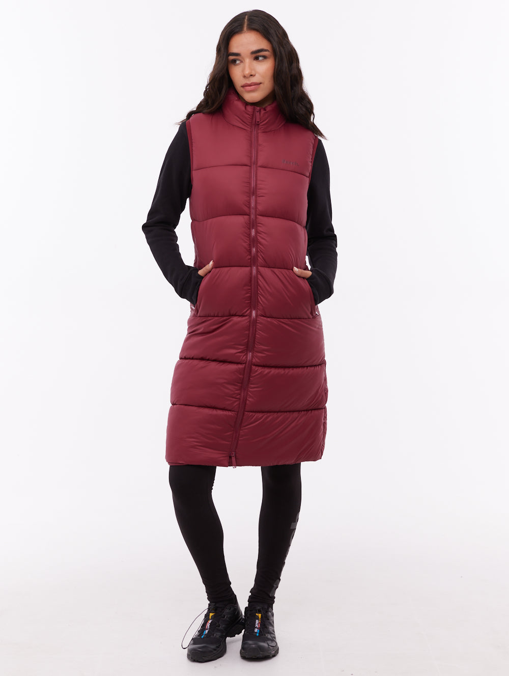 Matina Maxi Puffer Vest - Red