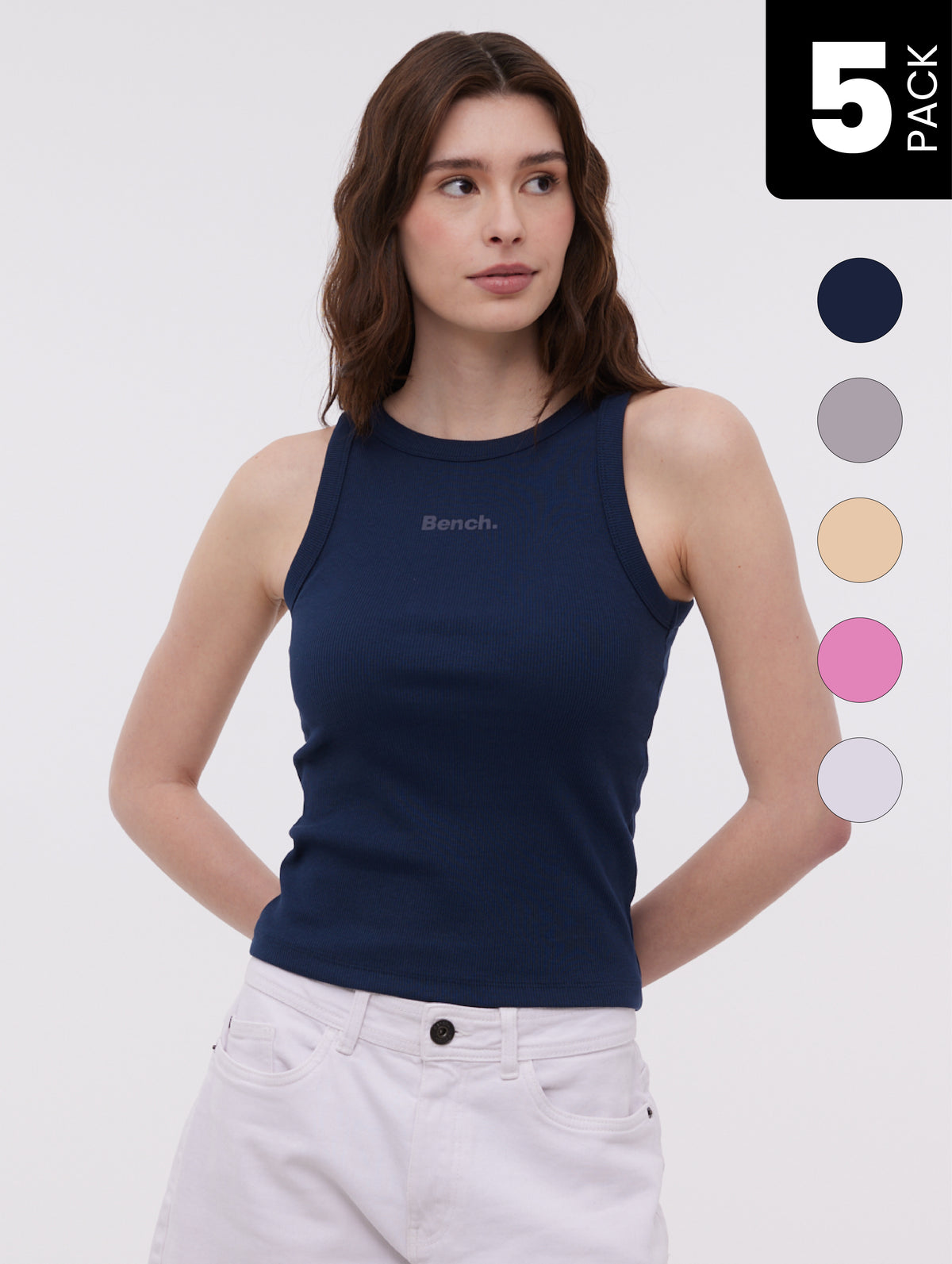 Jayja débardeur côtelé (paquet de 5)